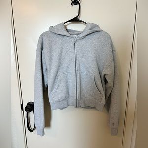 Aritzia TNA cropped boyfriend zip up hoodie